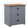 vidaXL Nightstand with 3 Drawers Storage Bedside Table Pinewood Panama Range - 4 of 4