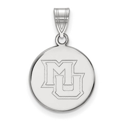 Black Bow Jewelry 10k White Gold Marquette Golden Eagles NCAA Medium Pendant