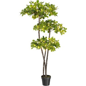 Artificial Black Olive Tree,5Ft Tall Faux Olive Tree in Pot with 3 Tier,Fake Plants for Indoor Living Room Office Decor&Housewarming Gift - 1 of 4