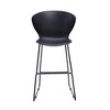 HomeRoots Set of Two 30" Black Heavy Duty Plastic and Metal Low Back Bar Height Bar Chairs - 4 of 4