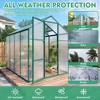 Gulches 6x8 FT Raised Base Polycarbonate Greenhouse Heavy Duty Aluminum Walk in Windproof All Season with Anchor Drainage Outdoor Backyard Green - 3 of 4