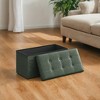 30" Storage Ottoman Bench, Ottoman with Storage, Leather Storage Bench, Hold up to 660lb for Living Room - 2 of 4