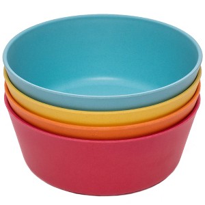 WeeSprout Bamboo Kids Bowls, Set of Four Kid-Sized Dinnerware, Cereal, Leftovers & Snack Bowl - 1 of 4