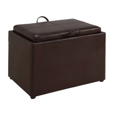 Breighton Home Luxe Comfort Storage Ottoman With Reversible Tray Top ...