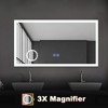 Dovelina Rectangular Frameless Bathroom Vanity Mirror With LED Lights ,Magnifying Function and Anti-Fog Large Wall Mirror - 47"x26" - 4 of 4
