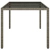 vidaXL Garden Dining Table Grey 59.1x35.4x29.5 in Poly Rattan - 4 of 4