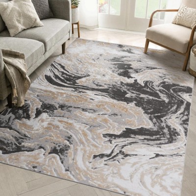 LunaLulinlk 5X7 Grey /Abstract Non-Shedding Stylish and Stain Resistant Area Rug
