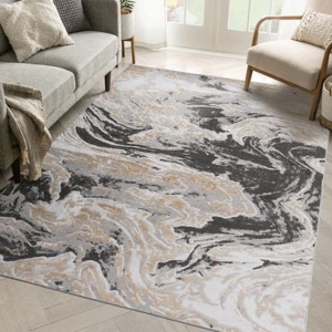 LunaLulinlk 5X7 Grey /Abstract Non-Shedding Stylish and Stain Resistant Area Rug - 1 of 4