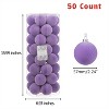 Every Day is Christmas Velvet 50ct 57cm/2.24" Christmas Ornaments, Shatterproof Christmas Tree Ornament Set, Flocking Ball Decorations - 2 of 4