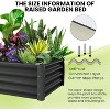 Galvanized Raised Garden Bed, Outdoor Large Planter Raised Beds Open Base with Safety Edge and Glove for Vegetables Flowers Ground Planter - 4 of 4