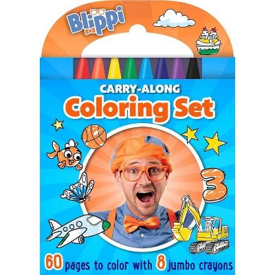 Blippi: Carry Along Coloring Set with 60 Pages and 8 Chunky Crayons (Board Book)