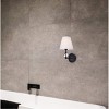Elegant Lighting Bethany 1 light bath sconce in black with white fabric shade - 2 of 4