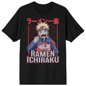 Naruto Shippuden Ramen Ichiraku Pop Poster Crew Neck Short Sleeve Men's Black T-shirt - 1 of 3