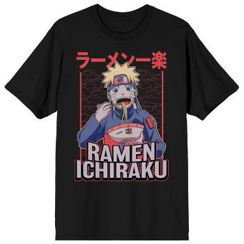 Naruto Shippuden Ramen Ichiraku Pop Poster Crew Neck Short Sleeve Men's Black T-shirt