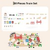 Train Table, 80 Pieces Wooden Kids Activity Toy Table Playset, Tracks, Train, Railway, City, Gift for Toddler Boys Girls - 4 of 4