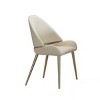 NicBex Set of 2 Dining Chair Mid-Century Upholstered PU Leather Side Chair with Gold Metal Legs for Kitchen,Dining Room,Beige - 4 of 4