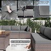 ALAULM 13 Pieces Outdoor Patio Furniture Set with 43" Gas Propane Fire Pit Table PE Wicker Rattan Sectional Sofa - 2 of 4