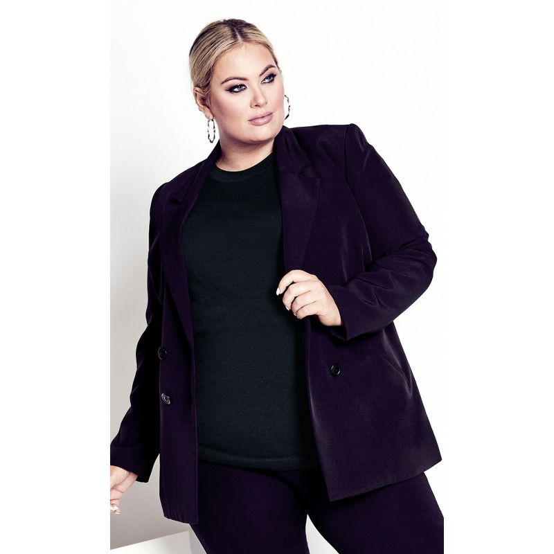 Women's Plus Size Tully Curved Hem Sweater - Midnight | AVENUE, 1 of 7