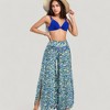 Anna-Kaci Swim Women's Three-Piece Swimsuit Set with Bikini Top High Waist Bottom and Sheer Abstract Print Wide Leg Pants - 2 of 4