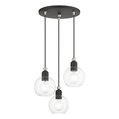 Livex Lighting Downtown 3 - Light Pendant in  Black/Brushed Nickel