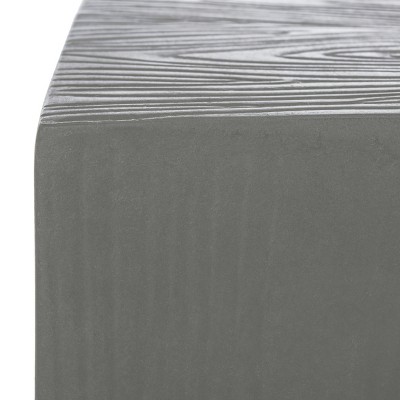 15" Dark Grey Concrete Square Accent Table