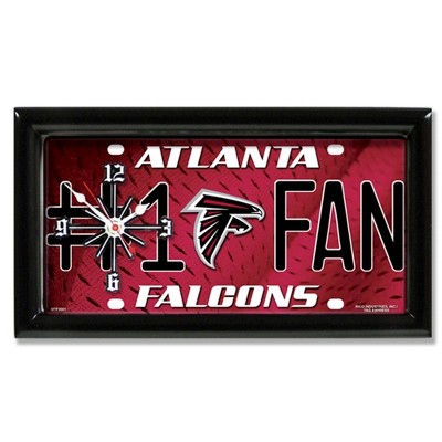 NFL Wall/Desk Analog Clock, #1 Fan with Team Logo - Atlanta Falcons