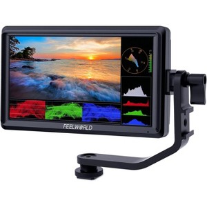 FEELWORLD S55 V3 6 Inch DSLR Camera Field Monitor Bundle - FHD IPS Screen, 4K HDMI in/Out, Tilt Arm, Power Output, Battery & Carry Case Included - 1 of 1