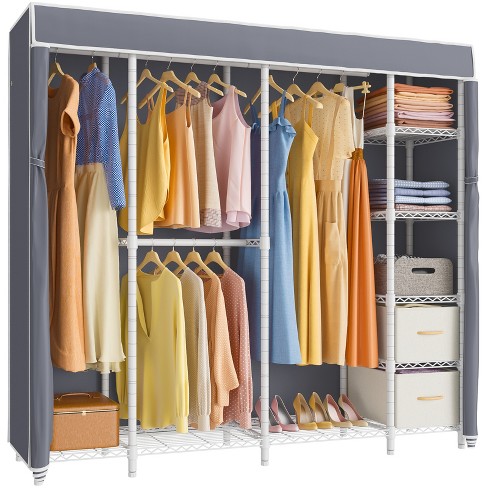 JOMEED Freestanding Closet Clothing Rack Organizer with Shelves and Hanging Rod