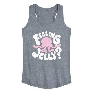 Women's - Instant Message - Feeling Jelly Jellyfish Graphic Racerback Tank - 1 of 4