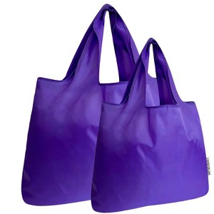 Wrapables Large & Small Foldable Tote Nylon Reusable Grocery Bags, Set of 2 - 1 of 4