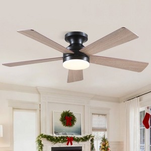 46 Inch Brown Ceiling Fan with Light and Remote Low Profile Ceiling Fan - 1 of 4