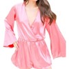 Women's Satin Surplice Romper - Klesis - 4 of 4