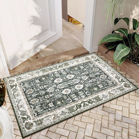 Trinity Boho Washable Area Rugs Non slip Throw Rugs Vintage Carpet