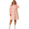 Agnes Orinda Women's Plus Size Peter Pan Collar Single Breasted with Pockets Long Winter Pea Coats - 4 of 4