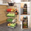 MaseiKar 5 Tier Fruit Basket for Kitchen Organizers and Storage, Stackable Metal Wire Basket Stand Cart with Wheels for Fruit Vegetable - 4 of 4
