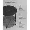 Simple Trending Small Bedside Table with Fabric Basket Ebony Black + Slate Gray - 3 of 4