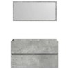 vidaXL Bathroom Cabinet With Mirror Concrete Grey Engineered Wood 31.5 in - 4 of 4