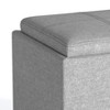 NicBex Cube Ottoman with Storage, Tray Multi-functional Ottoman Foot Rest with Top Stitching Detail for Bedroom, Living Room, Light Gray - 3 of 4