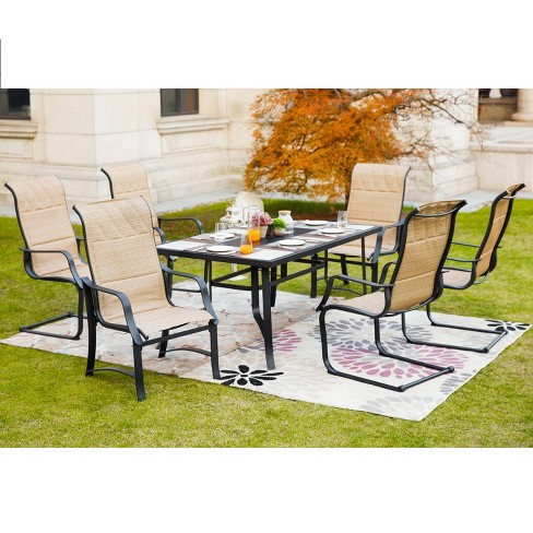 7pc Steel Patio Dining Sets Cream Lokatse Target