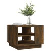 vidaXL Coffee Table Smoked Oak 21.7"x21.7"x16.9" Engineered Wood - 4 of 4