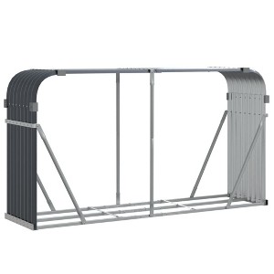 vidaXL Log Holder Anthracite 70.9"x17.7"x39.4" Galvanized Steel - 1 of 2