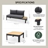 Amazonia 3pc Vista Teak/Cast Aluminum Outdoor Patio Conversation Set - 3 of 4