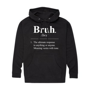 Men's - Instant Message - Bruh Definition Graphic Fleece Pullover Hoodie - 1 of 4