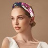 Unique Bargains Women's Elegant Knotted Printed Wide Hairband 6.50"x4.92" Navy Blue 1 Pc - 2 of 3