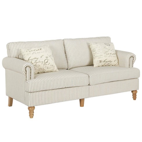 Taite Sofa With Accent Pillows Beige Dorel Living Target