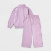 Toddler Girls' Adaptive French Terry Sweater Top & Bottom Set - Cat & Jack™ Lavender - 2 of 4