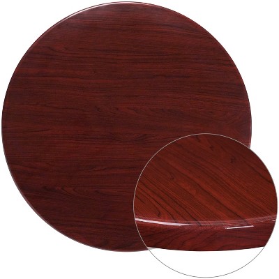 Flash Furniture 36'' Round High-Gloss Resin Table Top with 2'' Thick Drop-Lip