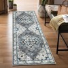 Washable Boho Area Rugs for Living Room Bedroom Vintage Persian Medallion Rug Non Slip Low Pile Carpet - 2 of 4