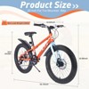 Aukfa Kids Mountain Bike Fat Tire 20 Inch 7 Speed Transmission with Fenders, Suitable for Girls and Boys Over 5 Years Old - 3 of 4
