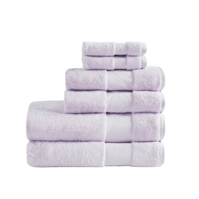 Vynxaria Lavender 6 Piece Cotton Bath Towel Set
